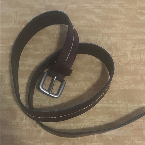 Banana Republic Dark Brown Leather Belt with Silver Buckle size 38 - Picture 1 of 8
